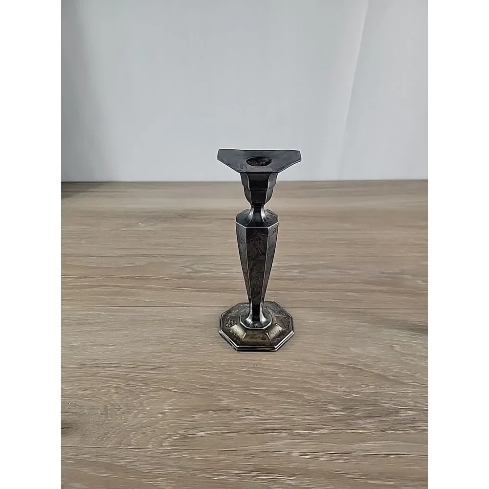 1‎ Wallace Candlestick Holders V1724 Silverplate 9 Inches High